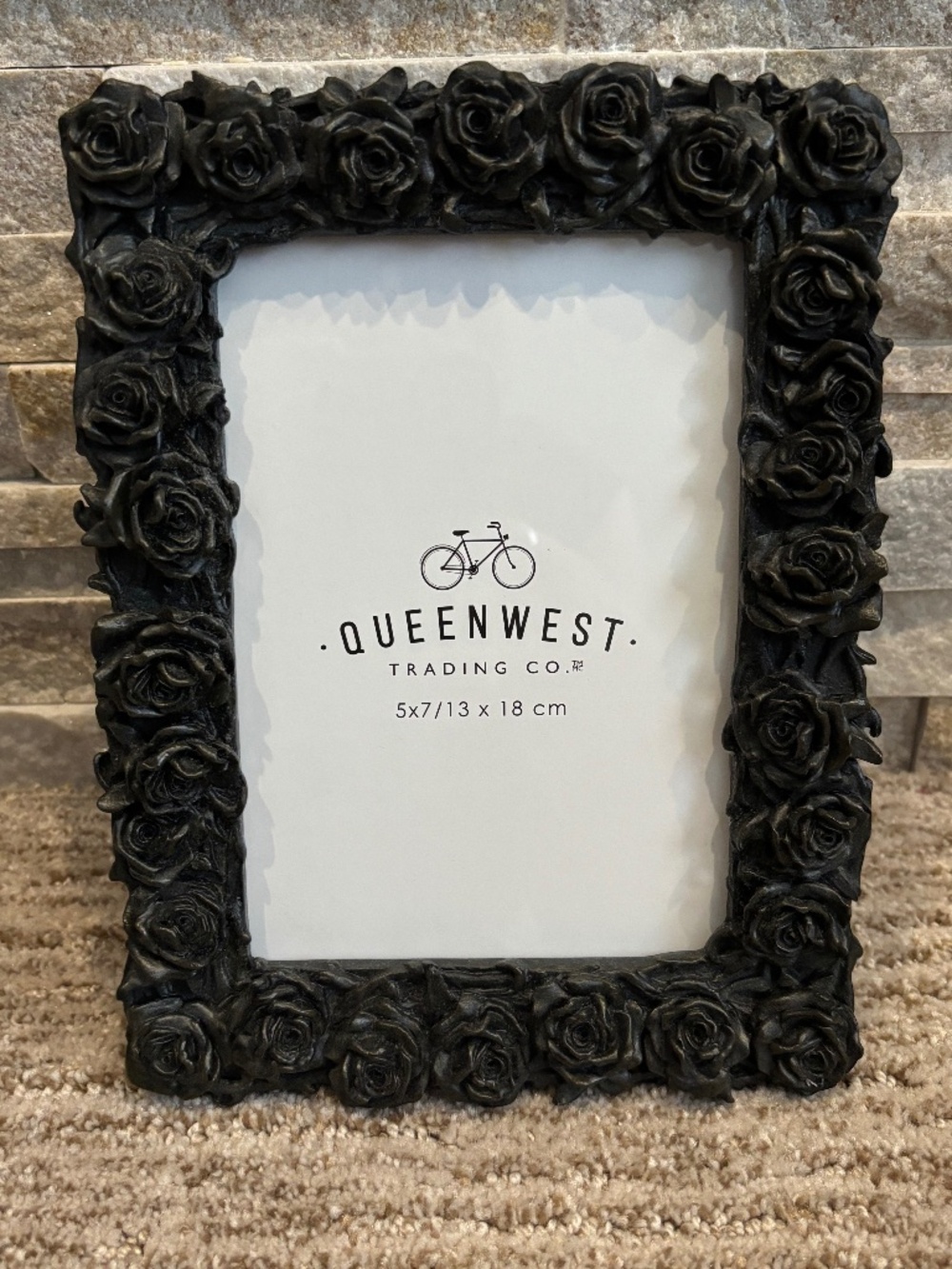 Gothic-Style Black Rose Photo Frame